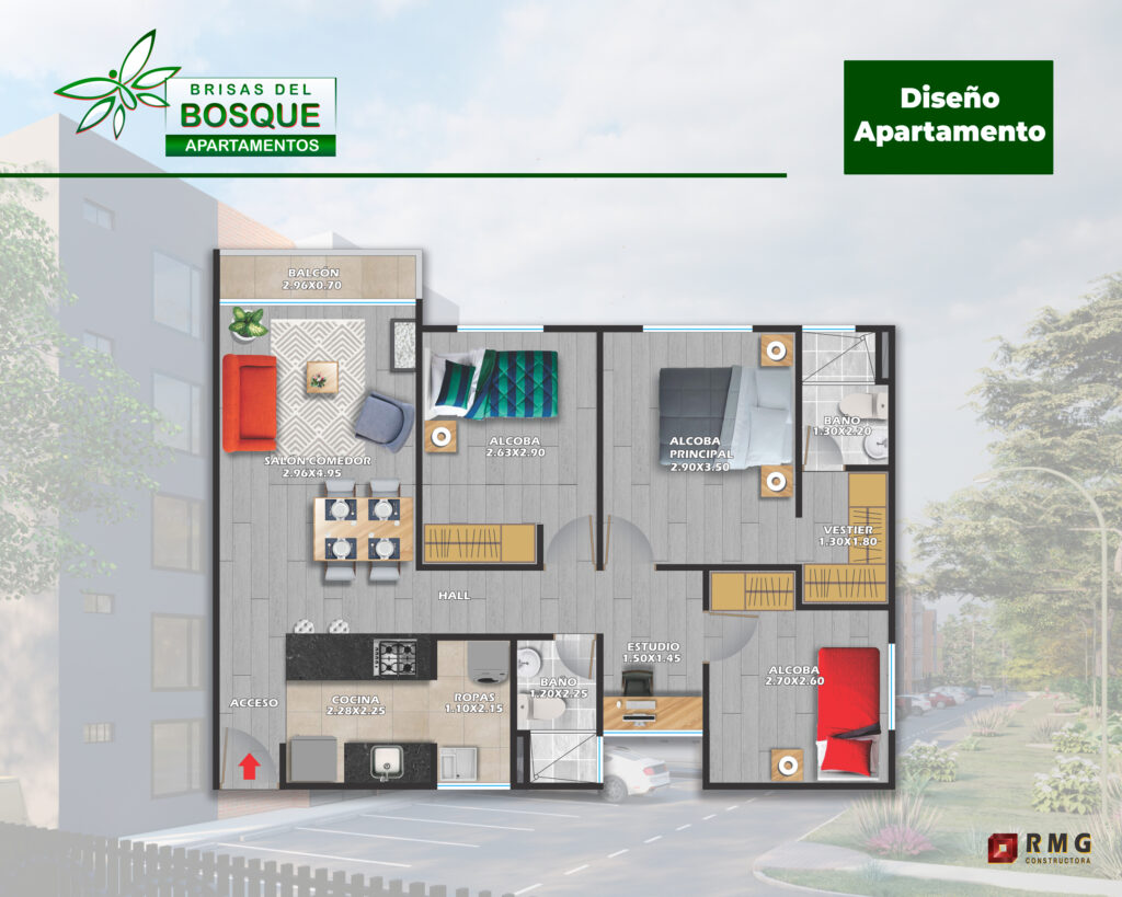 Planos Apartamentos Brisas del Bosque Cajicá Constructora RMG