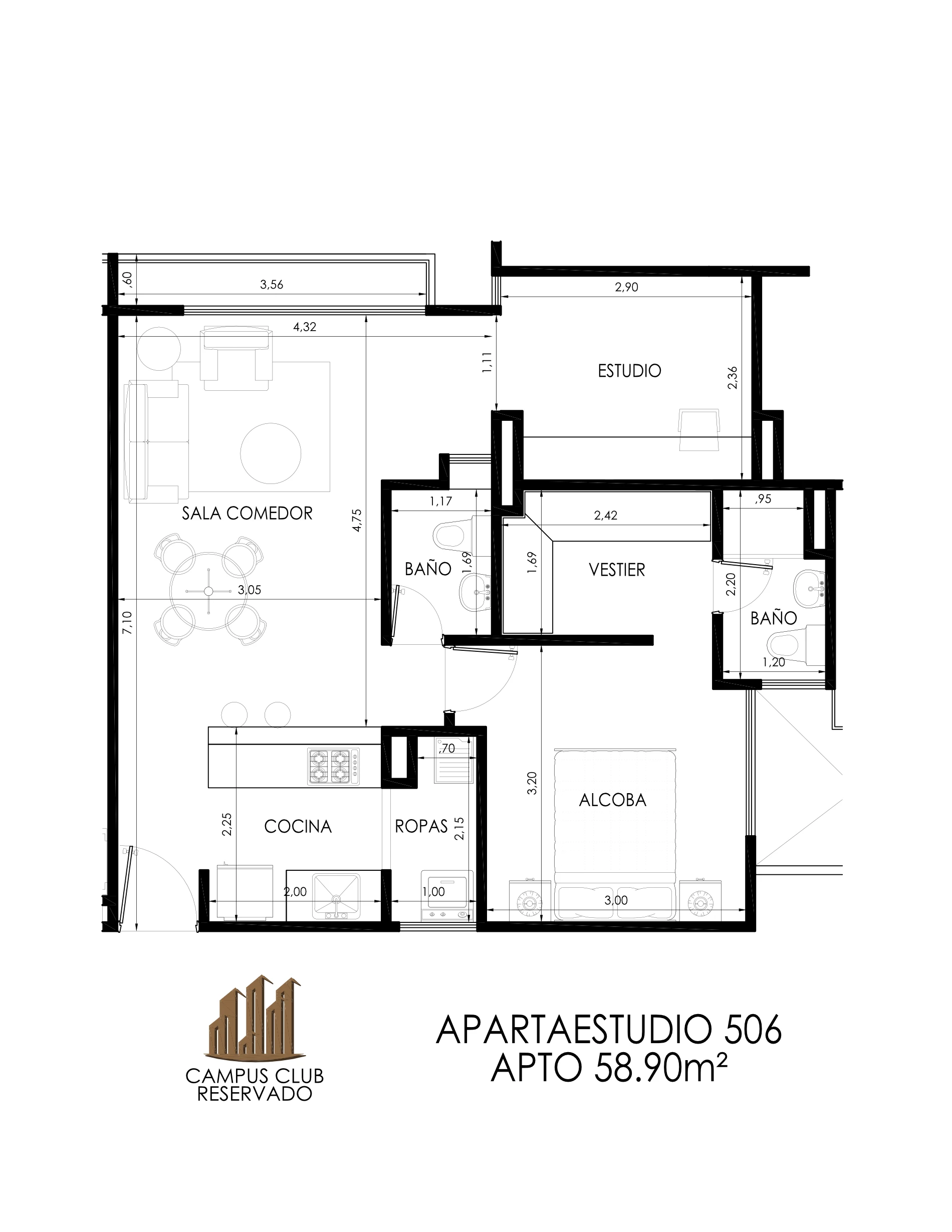 APTO 58M2