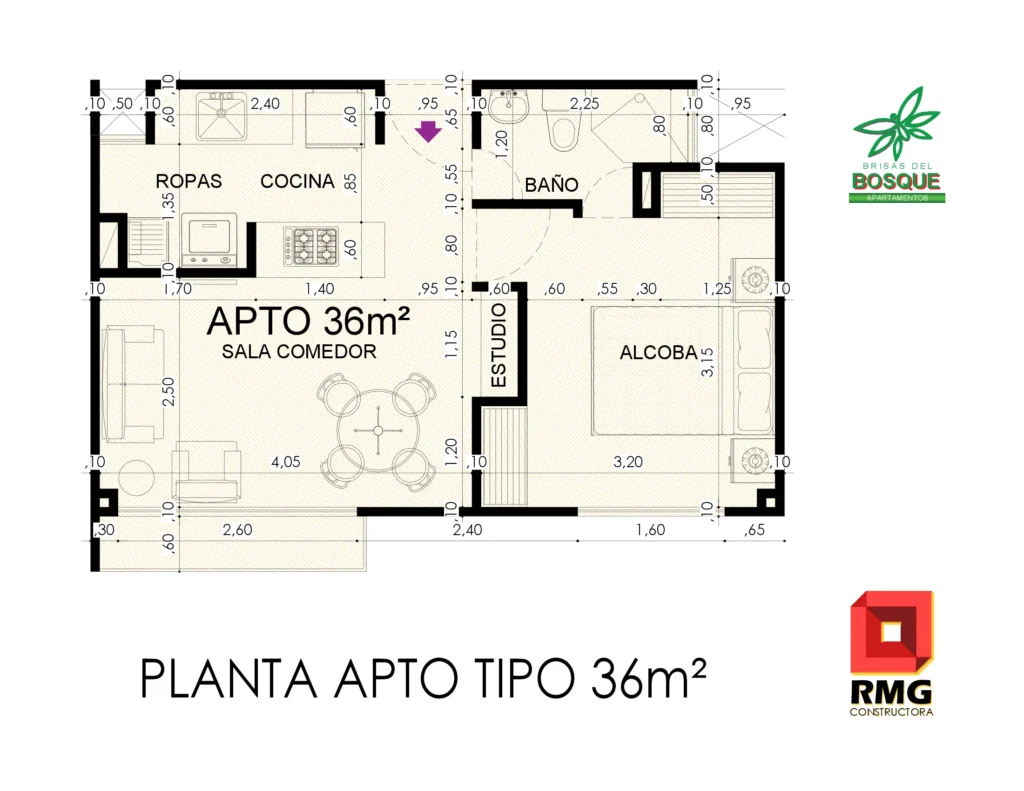 Tipología de 36m2