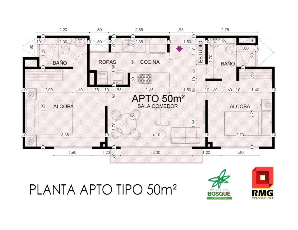 Tipología de 50m2 